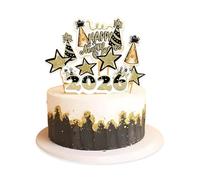 Lot de 20 décorations de gâteau du Nouvel An - Happy New Year 2026 - Décoration de cupcake eid - Fléchettes - Décoration de gâteau