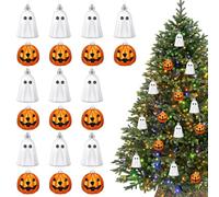 Lot de 20 décorations de Noël à suspendre pour arbre d'Halloween, 6,1 x 6,8 cm, pendentifs fantômes citrouilles, accessoires festifs à suspendre, pour porte de famille, jardin, événement, fenêtre