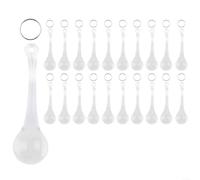 Lot de 20 décorations de Noël en verre faites à la main en forme de goutte d'eau à suspendre pour arbres, portes et fêtes d'hiver (20 x 60 mm)