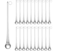 Lot de 20 décorations de Noël en verre faites à la main en forme de goutte d'eau pour les fêtes et la décoration saisonnière (20 x 100 mm)