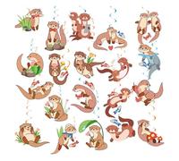 Lot de 20 décorations en forme de loutres à suspendre - Décoration de fête d'anniversaire - Décoration de fête prénatale