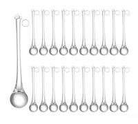 Lot de 20 décorations en verre faites à la main en forme de goutte d'eau pour Noël - Ensemble décoratif transparent quatre tailles - Décoration élégante réfléchissante pour arbre de mariage, fête de