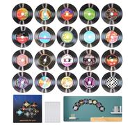 Lot de 20 décorations murales vierges en vinyle - Kit de collage de couvertures d'album de 14,2 cm, affiches de musique vintage, décoration de chambre esthétique rétro pour garçons et filles