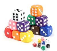 Lot de 20 dés de jeu, dés colorés de 16 mm avec coins arrondis, ensemble de dés D6 robuste pour accessoires de jeu de société, jeux de dés, activités de loisirs, fêtes, célébrations et leçons de