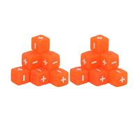 Lot de 20 dés pédagogiques, dés de calcul, Signe Moins, Signe Plus, Fournitures Scolaires en Plastique pour l'enseignement des mathématiques (Orange)