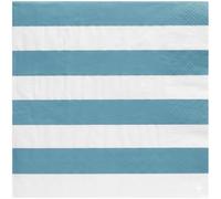 Lot de 20 Dessert de Cabana à rayures Taille Serviette en Papier 16,5 x 16,5 cm aqua
