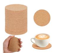 Lot de 20 dessous de verre ronds en liège de 10 cm pour boissons, café, thé, cocktail, restaurant, cuisine, bureau, bar - Réutilisables