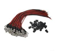 Lot de 20 diodes LED pré-câblées 12 V avec support de clip intégré conçues pour un montage de trou de 10 mm dans des projets industriels et électroniques (blanc)