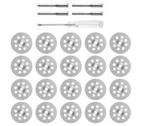Lot De 20 Disques à Tronçonner Diamantés (22 Mm) - Mini Disques Diamantés Pour Dremel Accessoires Avec 4 Mandrins De 3 Mm, Idéal Pour Pierre, Verre, Carrelage & Traitement Du Bois