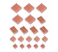 Lot de 20 dissipateurs thermiques en cuivre pur pour Raspberry Pi 4B 3B+ - Refroidisseur CPU haute performance dissipateur thermique passif avec bande thermique pour refroidissement électronique 15 x