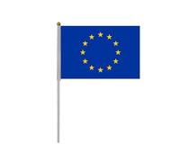 Lot de 20 drapeaux à manivelle de l'Union européenne, Union Européenne Mini Drapeau portable, Drapeau Union Européenne, Petit Drapeau Union Européenne