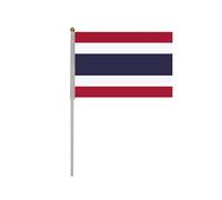 Lot de 20 drapeaux à manivelle de Thaïlande, Thaïlande Mini Drapeau portable, Drapeau Thaïlande, Petit Drapeau Thaïlande, Mini Drapeau Thaïlande