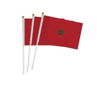 Lot de 20 Drapeaux à Manivelle Maroc pour la Fête Nationale - Mini Drapeau Portable