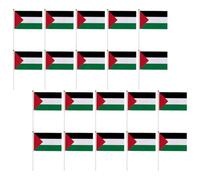 Lot de 20 Drapeaux Portatifs de Palestine 14x21cm en Polyester