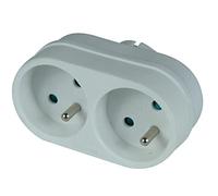 Lot De 20 Duplites 2x16A - Multiprise Electrique Branchement Secteur - Multiprise Murale 2 Prises - Prise Double Compacte - Bloc Prise Blanc - Prise Multiple Murale - 120505 JP Outillage