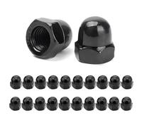 Lot de 20 écrous à chape M8 en acier inoxydable, capuchons de vis hexagonaux avec filetage intérieur, écrous à capuchon DIN1587 forme haute en acier inoxydable cache vis noir pour tiges filetées et