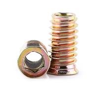 Lot de 20 écrous à Insérer en Acier au Carbone Zingué, écrous de Fixation pour Meubles, écrous Hexagonaux, écrous pour Meubles, écrous à Insérer en Bois M6/M8/M10, Filetage Complet(M8*25mm)