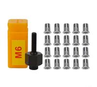 Lot de 20 écrous à riveter à main, tête d'écrou de rechange pour -M10 avec 20 écrous en aluminium compatibles avec outil de rivetage manuel (M6)
