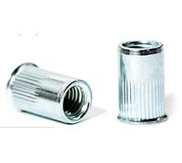 Lot de 20 écrous à rivets aveugles à tête fraisée réduite M4 x 10 mm à extrémité ouverte cylindrique rainurée métrique AN320 en acier zingué