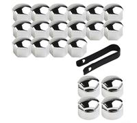 Lot de 20 écrous de roue pour boulons de 17 mm avec outil de démontage compatibles avec les essieux avant et arrière de la plupart des automobiles