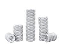 Lot de 20 écrous moletés en acier inoxydable 304, écrous de réglage à vis moletée allongée, écrous moletés cylindriques antidérapants, M2-M12(M2(id)*12(L)*5(od))