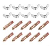 Lot de 20 écrous papillon et boulons de suspension pour PureBowlic M6 - Vis à double extrémité en acier inoxydable argenté - Kit de 20 écrous papillon et boulons de suspension pour la maison, les