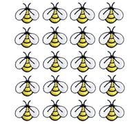 Lot de 20 écussons brodés en forme d'abeille pour bricolage, couture, petits écussons brodés thermocollants pour sac à dos, chapeaux, vêtements, vestes, jeans