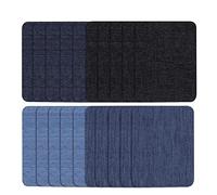 Lot de 20 écussons thermocollants en denim pour vêtements, jeans, vestes, deux patchs en tissu denim, bleu, carré