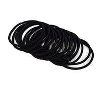 Lot de 20 élastiques à cheveux en caoutchouc pour queue de cheval - Accessoire simple pour cheveux - Noir