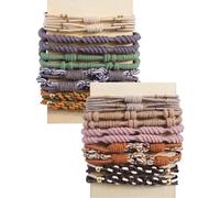Lot de 20 élastiques à cheveux style bohème, 10 styles, sans dommages, pour femmes, attaches de 2, 6 pouces pour supports queue cheval tressés épais et fins, accessoires