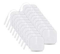 Lot de 20 électrodes autocollantes 4 x 4 cm - Appareil Tens réutilisable - Thérapie de la douleur pour Tens Acupuncture Digita Therapie Machines - Soulagement des muscles et des douleurs articulaires