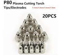 Lot de 20 électrodes et buses pour chalumeau de coupe plasma P80, convient pour les machines plasma CUT Series (1,3 mm)