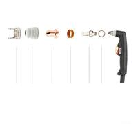Lot de 20 électrodes et buses pour coupe-plasma - Électrodes et buses KP2842-2 pour LC25, compatibles avec les séries PT275/PT375, rainure 55°, composite de cuivre pour une coupe stable