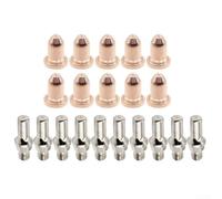 Lot de 20 électrodes plasma KP28421 et embouts de buse KP28422 pour torche LC25 avec matériau composite en cuivre et traitement de durcissement spécial pour la longévité