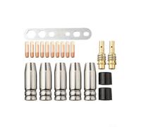 Lot de 20 embouts de contact en cuivre pour brûleur de soudage MIG 15AK MAG Accessoires de soudage complet 15AK 20 pièces Buses de soudage 15AK avec 5 buses de gaz coniques pour mig