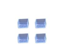 Lot de 20 embouts de pieds de chaise en PVC - Protection de sol pour chaises - Résistants à l'usure - Protection pour pieds de chaise - Anti-bruit et anti-rayures - Carré transparent - 30 x 30 mm