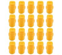 Lot de 20 embouts de pulvérisation plats en plastique jaune 1/4 BSPT mâle avec angle de ventilateur de 80 degrés pour nettoyage industriel et systèmes de refroidissement des plantes