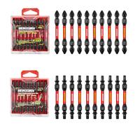 Lot de 20 embouts de tournevis cruciformes Torx T20-T25/PH2-PH2 - Résistants aux chocs - 65 mm - Tx 25 Tx20 Phillipes - Magnétique - En acier S2 - Avec boîte de rangement