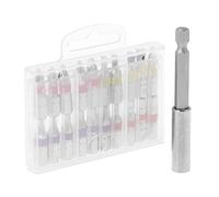 Lot de 20 embouts de tournevis plats pour tête à code couleur avec mètre ruban adhésif en H, échelle métrique, puissance réversible, règle en acier, règle gauche et droite