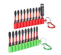 Lot de 20 Embouts de Vissage Phillipes Résistants aux Chocs PH1 PH2 PH3 50 mm Magnétique Embout de Tournevis pour Visseuse Tige Hexagonale 1/4" avec Porte Embout de 60 mm et Bandes Souples à Suspendre