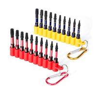 Lot de 20 Embouts de Vissage Torx Résistants aux Chocs 50 mm T7-T40/TT7-TT40 Magnétique Torx à Trou Étoile Embout de Tournevis pour Visseuse Tige Hexagonale 1/4” avec Bandes Souples à Suspendre