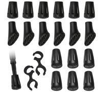 Lot de 20 embouts universels antidérapants en caoutchouc pour bâtons de marche de 10 à 11 mm de diamètre - Pièces de rechange pour bâtons de randonnée, cannes de randonnée et cannes