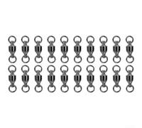 Lot de 20 émerillons à roulement à billes et anneaux fendus, solides et robustes pour une utilisation en eau douce et en eau salée (0#)