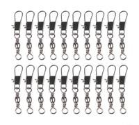 Lot de 20 émerillons de pêche en acier inoxydable avec connecteurs à pression de type B résistants qui empêchent les torsions et les enchevêtrements de ligne, adaptés pour l'eau salée et l'eau douce