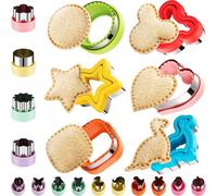 Lot de 20 emporte-pièces pour enfants avec formes amusantes en forme de dinosaure, étoile, cœur pour déjeuner bento et préparation de collations sans croûte, créatif et facile à utiliser