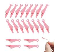 Lot de 20 enfile-aiguilles en forme de bouche de poisson, outil simple pour fixer solidement les aiguilles pour éviter qu'elles ne tombent, convient pour la broderie à œillets, le tricot et la