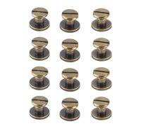 Lot de 20 Ensembles en Laiton à Tête Plate Bouton, Walfront Vis Rivets Bronze à Ongles, Bricolage Cuir Artisanal Métal Rivet pour Ceinture Aangle Sac Chaussures Décoration(5mm)