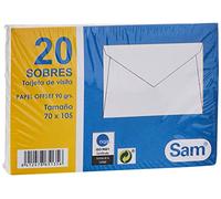 Lot de 20 enveloppes de carte de visite Sam 70 x 105