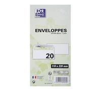 Lot de 20 enveloppes Oxford 110x220auto adhesive recycle -