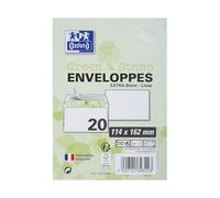 Lot de 20 enveloppes Oxford 114x162 auto adhesive recycle -blanc
